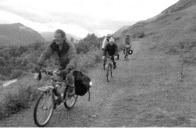 cycling the track below Catbells